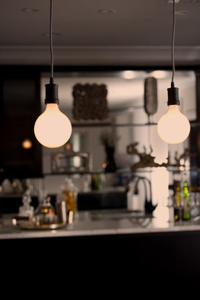 globe soft white lighting in a kitchen