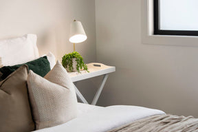 lamp on bed side table