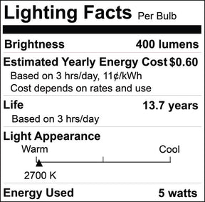 40W Equiv LED - Tubular - Warm White (4-Pack)