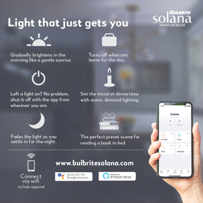 Bulbrite Solana Smart Bulbs Features