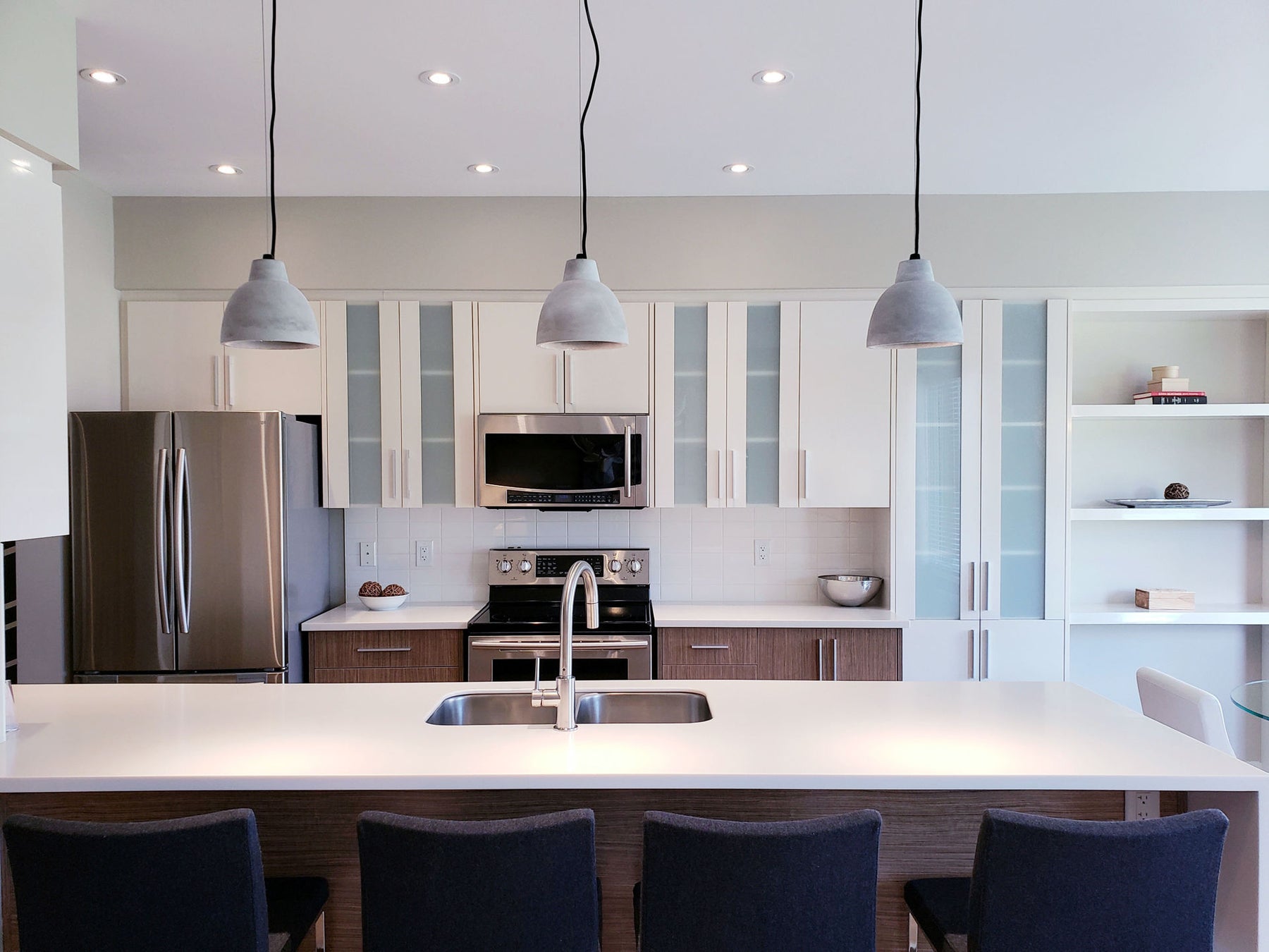 kitchen with LED lighting