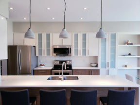 modern kitchen with lighting
